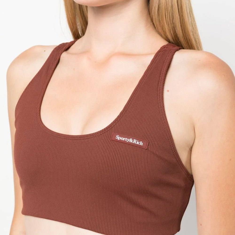 Sporty & Rich logo-print sports bra